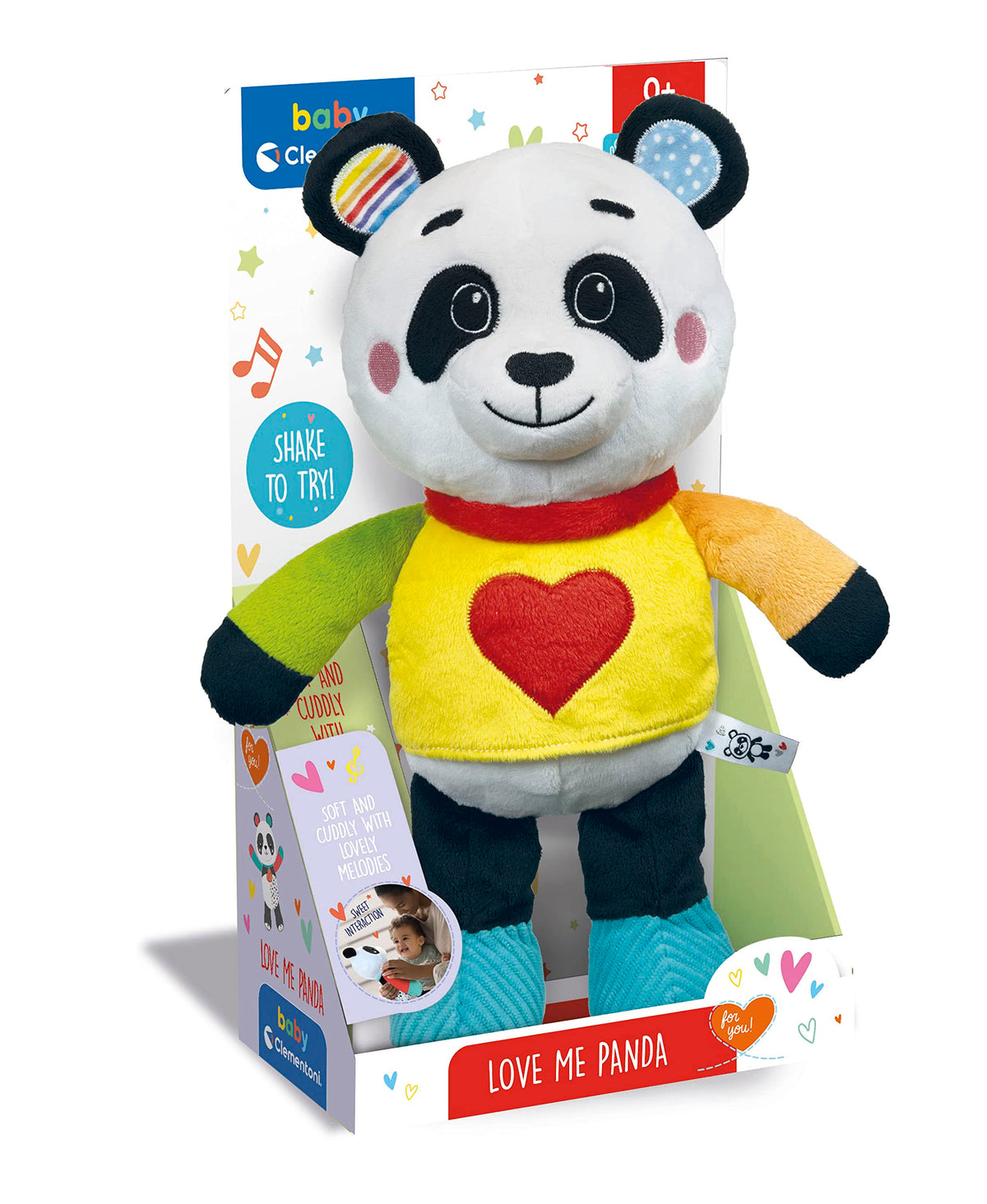 Clementoni - 17793 - Love me Panda - Peluche Neonato Interattivo, Luci E Suoni, Giocattolo Bambini 0-36 Mesi