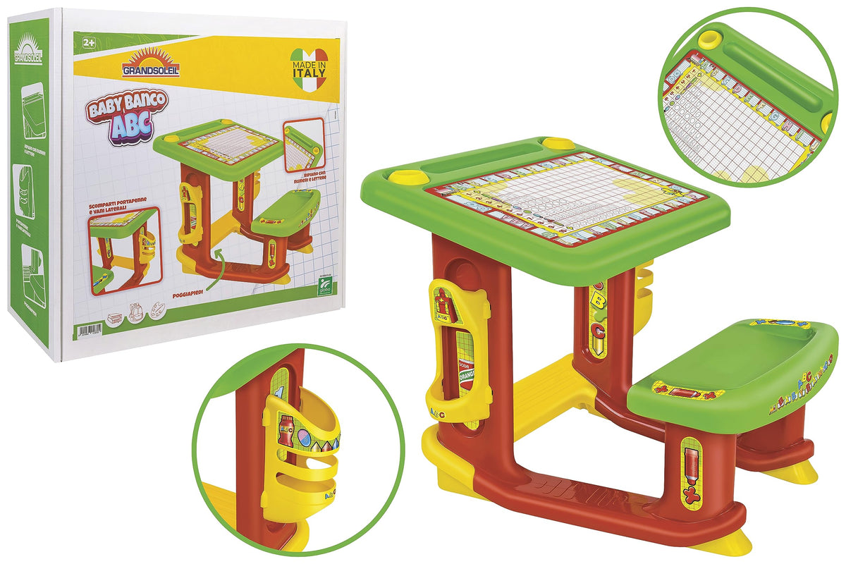 Grand Soleil 41870 - Banco Scuola per Bambini ABC - 100% Made in Italy - Globo Giocattoli