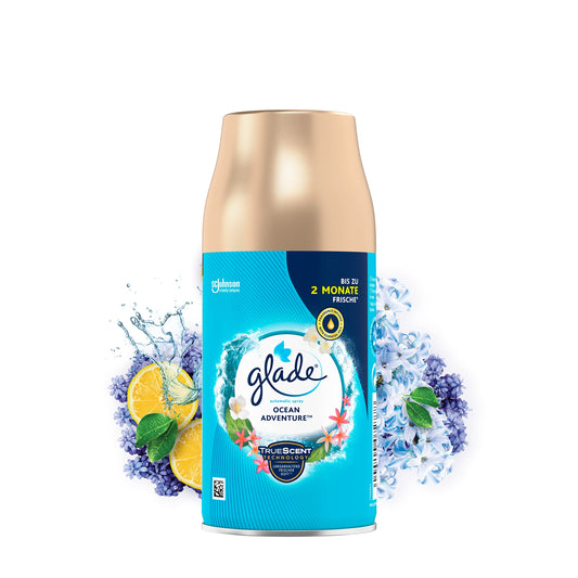 Glade (Brise) Ricarica automatica spray, profumo per ambiente, Ocean Adventure, confezione da 4 (4 x 269 ml)