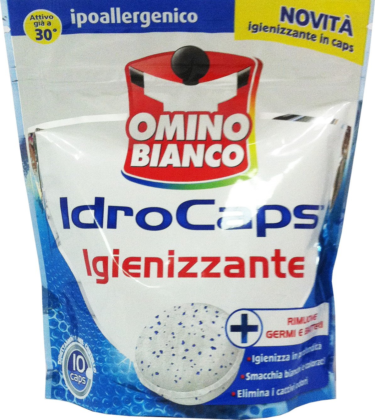 12 x OMINO BIANCO 100 PIU' Idrocaps Igienizzante Ipoallerg.10 Pz