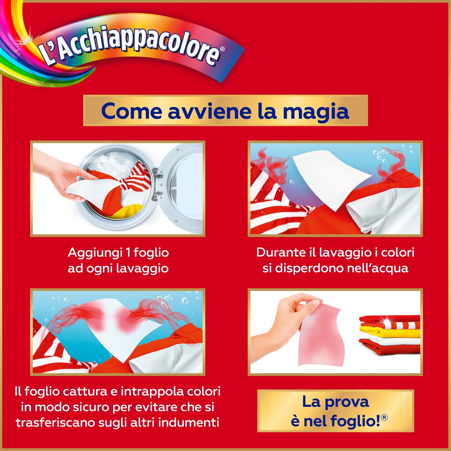 Grey L'Acchiappacolore Fogli Cattura Colore Lavatrice Evita Incidenti Lavaggio, Foglietti Acchiappacolore e Anti Sporco, Confezione da 22 fogli