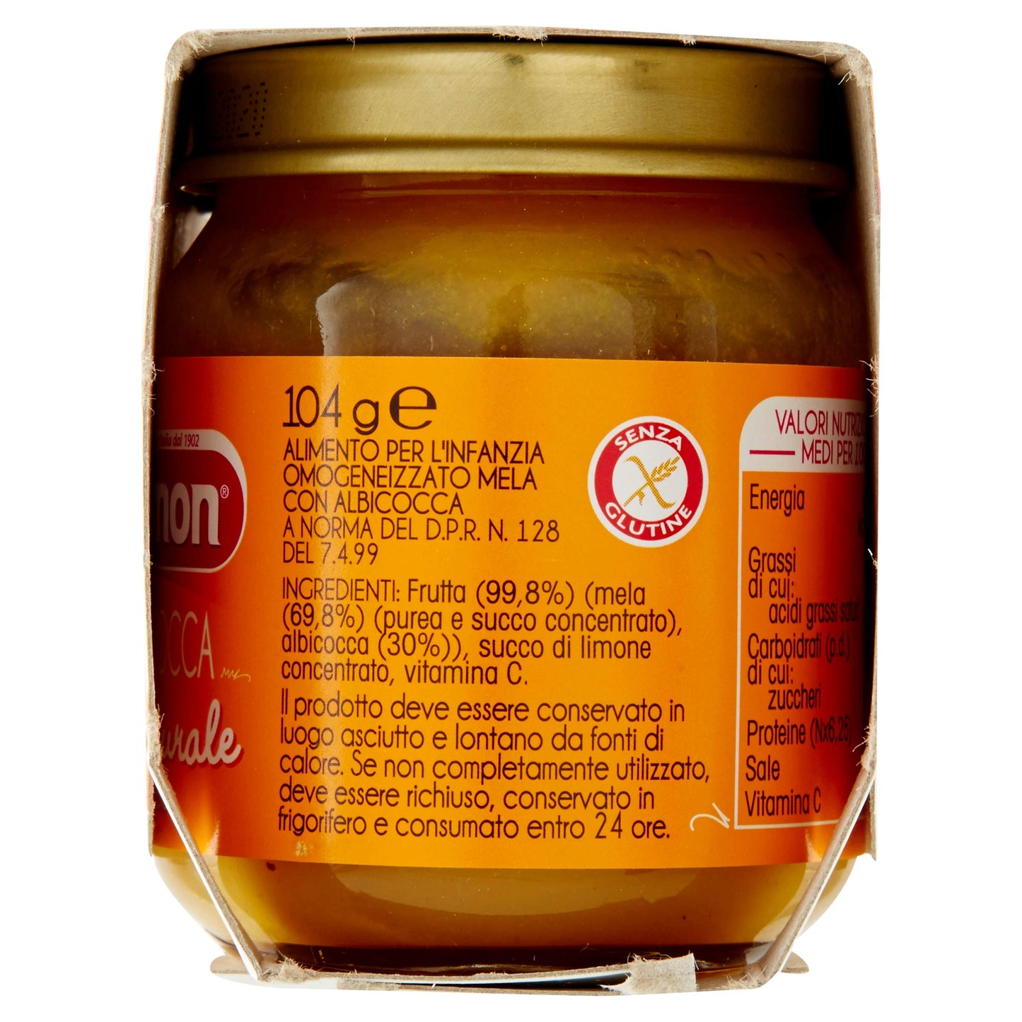 Plasmon Omogeneizzato Mela e Albicocca 2x104g