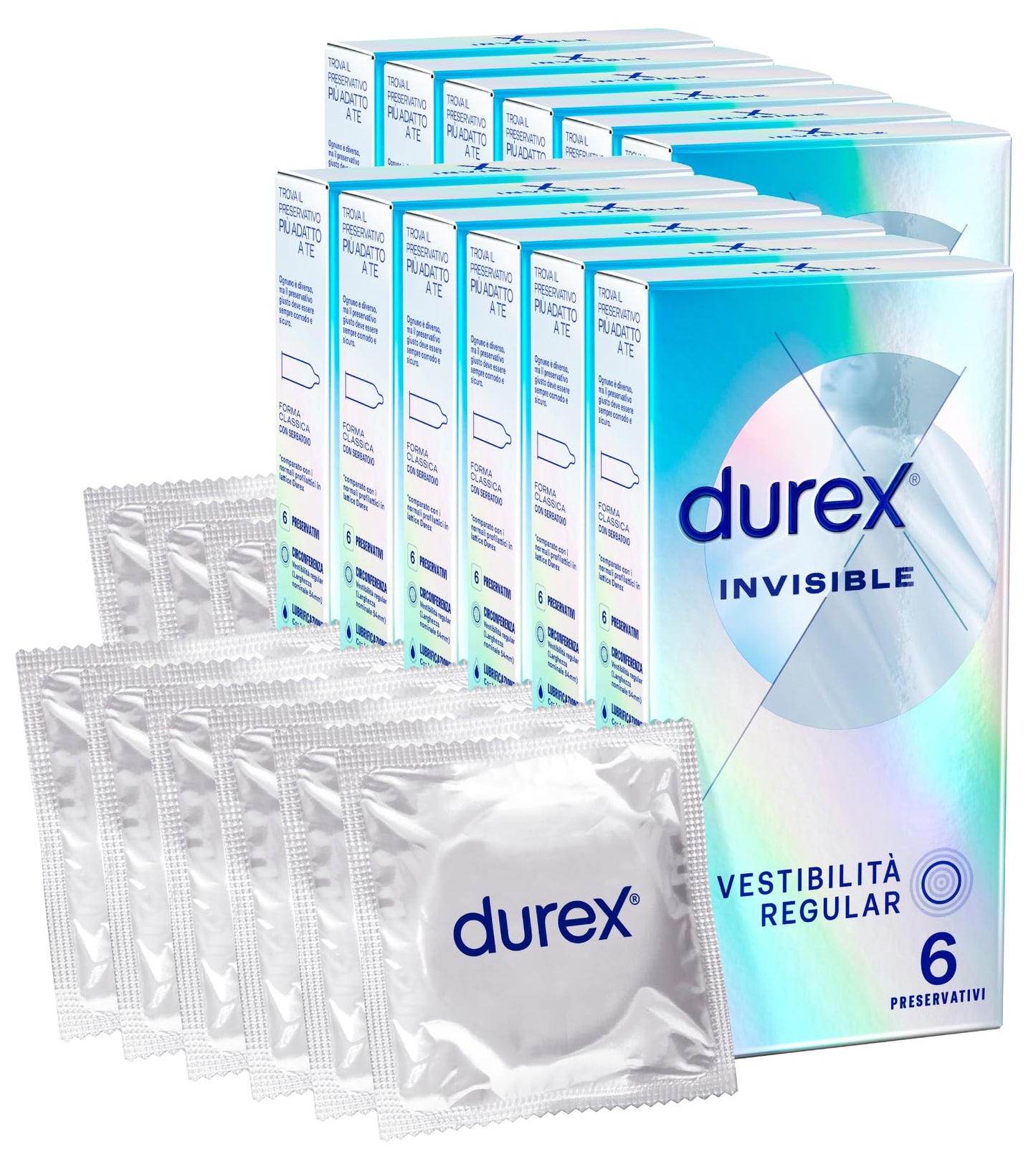 Durex Invisible Preservativi Ultra Sottili (0,048 mm) ad Alta Sensibilità, 36 Profilattici