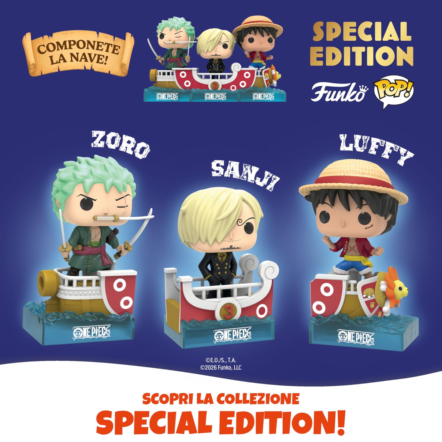 Kinder GranSorpresa Maxi One Piece, Uovo di Pasqua Kinder 2026 di Finissimo Cioccolato al Latte con Sorpresa Funko Pop One Piece, 220 g