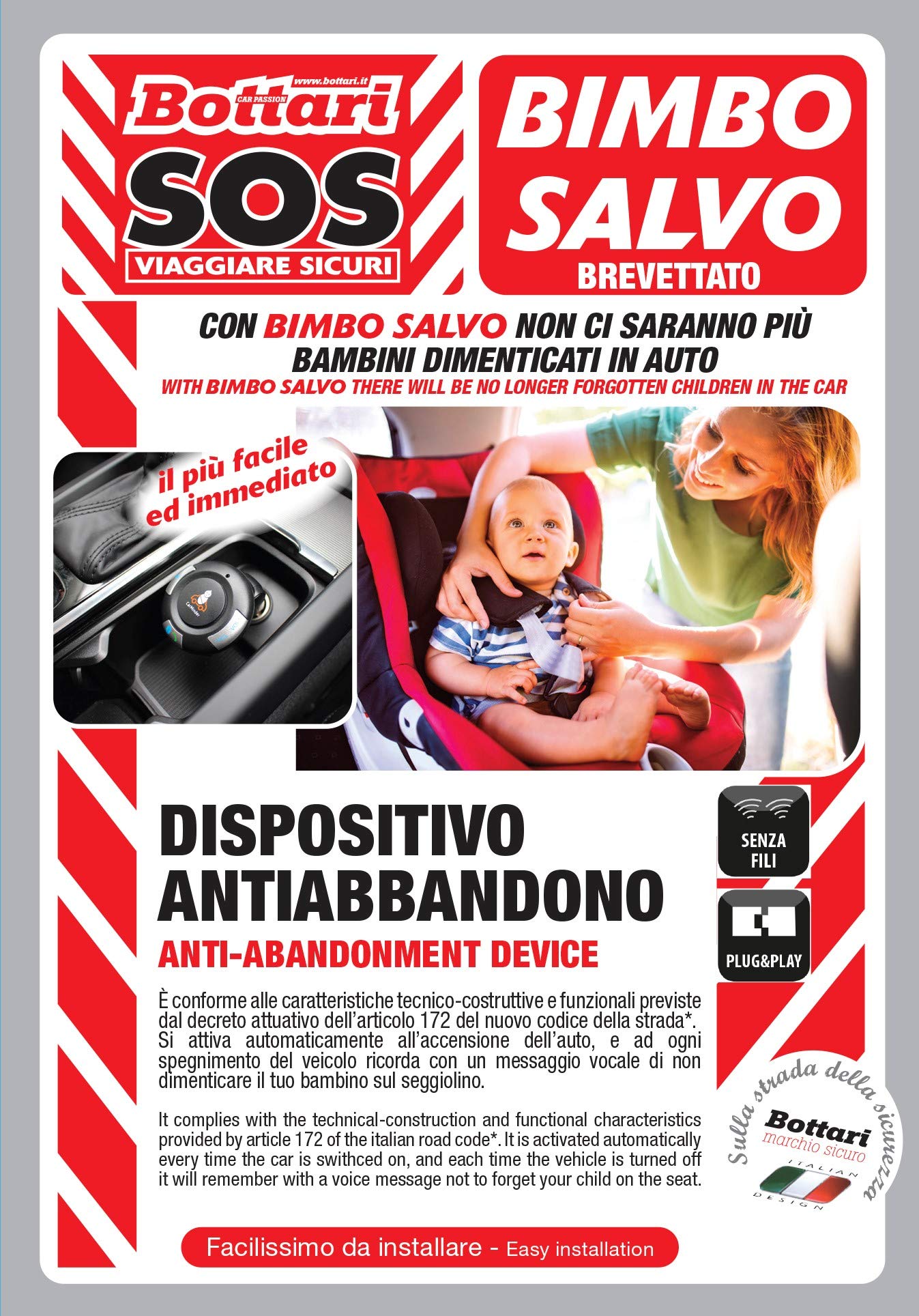 Bottari Dispositivo Anti abbandono Bimbo Salvo