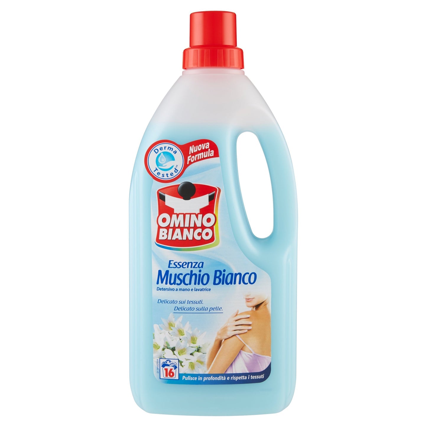 Omino Bianco - Detersivo a Mano e Lavatrice, Essenza Muschio Bianco - 4 flaconi da 1000 ml [4 l]
