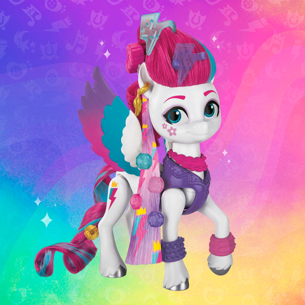 My Little Pony Zipp Storm Look alla moda, statuetta alla moda con accessori