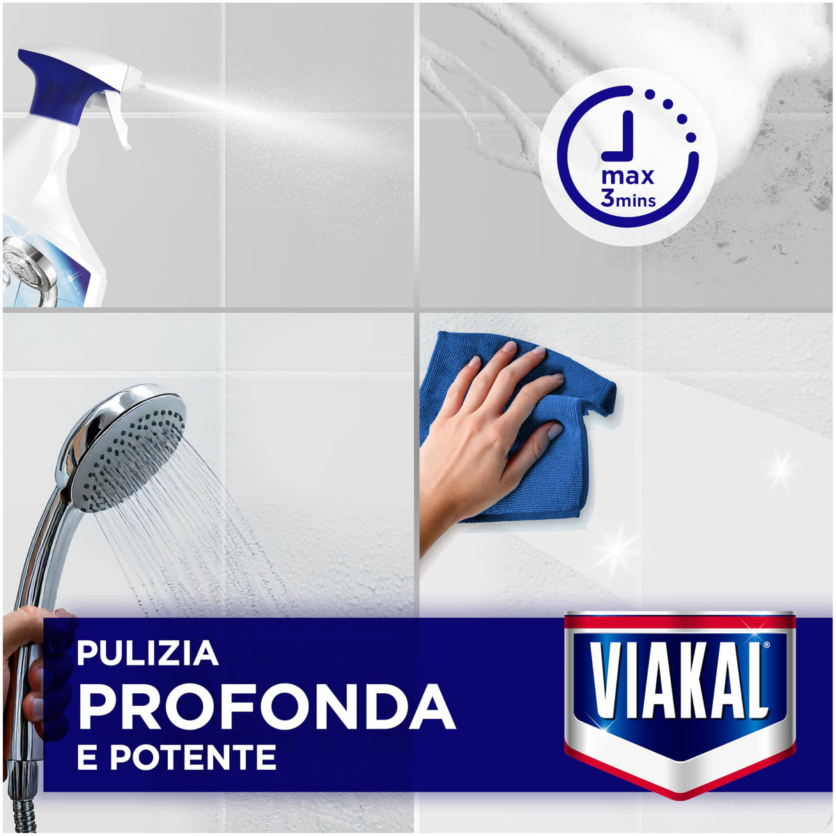 Viakal Profumo Fresco Spray Per Rimuovere Fino Al 100% Di Calcare Con Tecnologia Anti-Goccia
