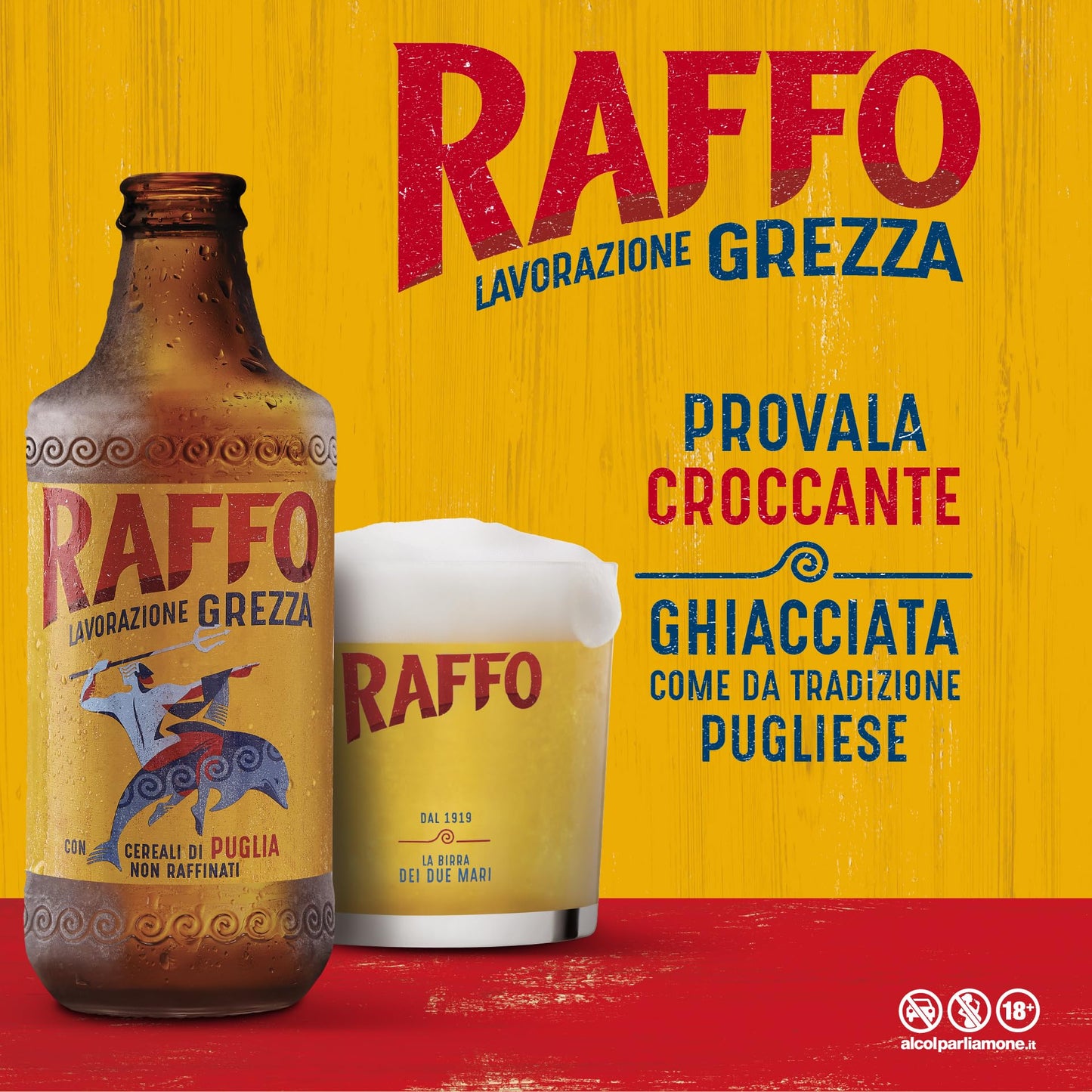 Raffo Lavorazione Grezza Cassa Birra con 24 Bottiglie da 33 cl, 7.92 L, Birra Lager Non Filtrata A Bassa Fermentazione dal Gusto Piacevolmente Fresco e dal Colore Dorato, Gradazione 4.8% Vol