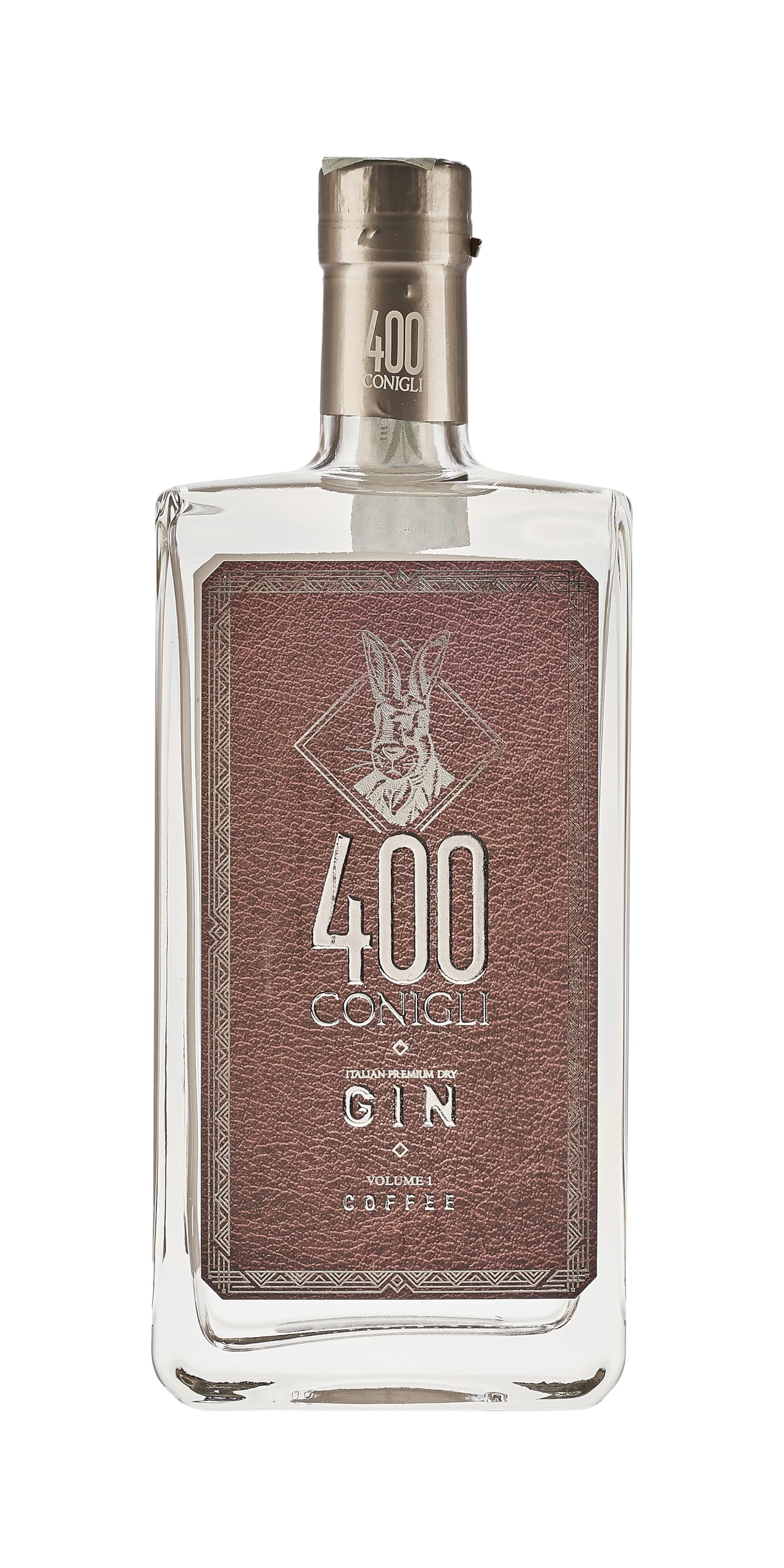 400 CONIGLI Gin Volume 1 Coffee, Gin monobotanico, lavorazione artigianale, distillato genuino, cocktail classici o moderni, adatto alla miscelazione, ginepro e caffè, morbido e persistente, 42% Vol.