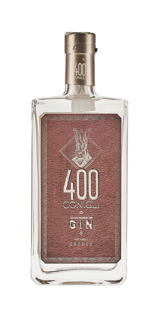 400 CONIGLI Gin Volume 1 Coffee, Gin monobotanico, lavorazione artigianale, distillato genuino, cocktail classici o moderni, adatto alla miscelazione, ginepro e caffè, morbido e persistente, 42% Vol.