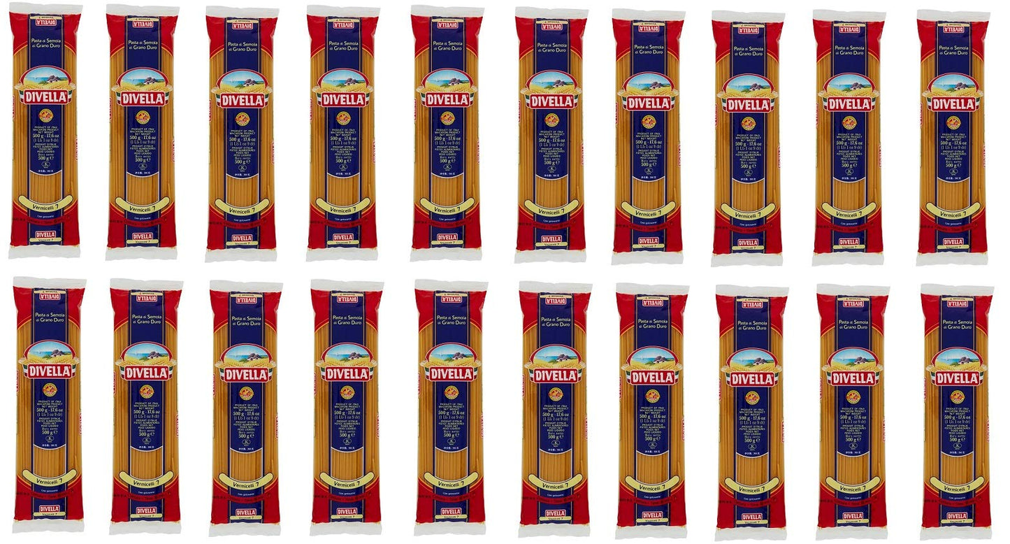 20x Pasta Divella Vermicelli N°. 7 Pasta Italiana 500g