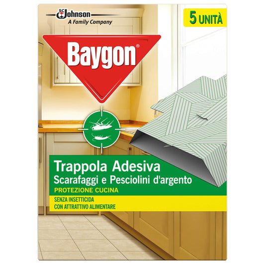 Baygon Trappola Adesiva Scarafaggi Protezione Cucina, 2 x 62.5g