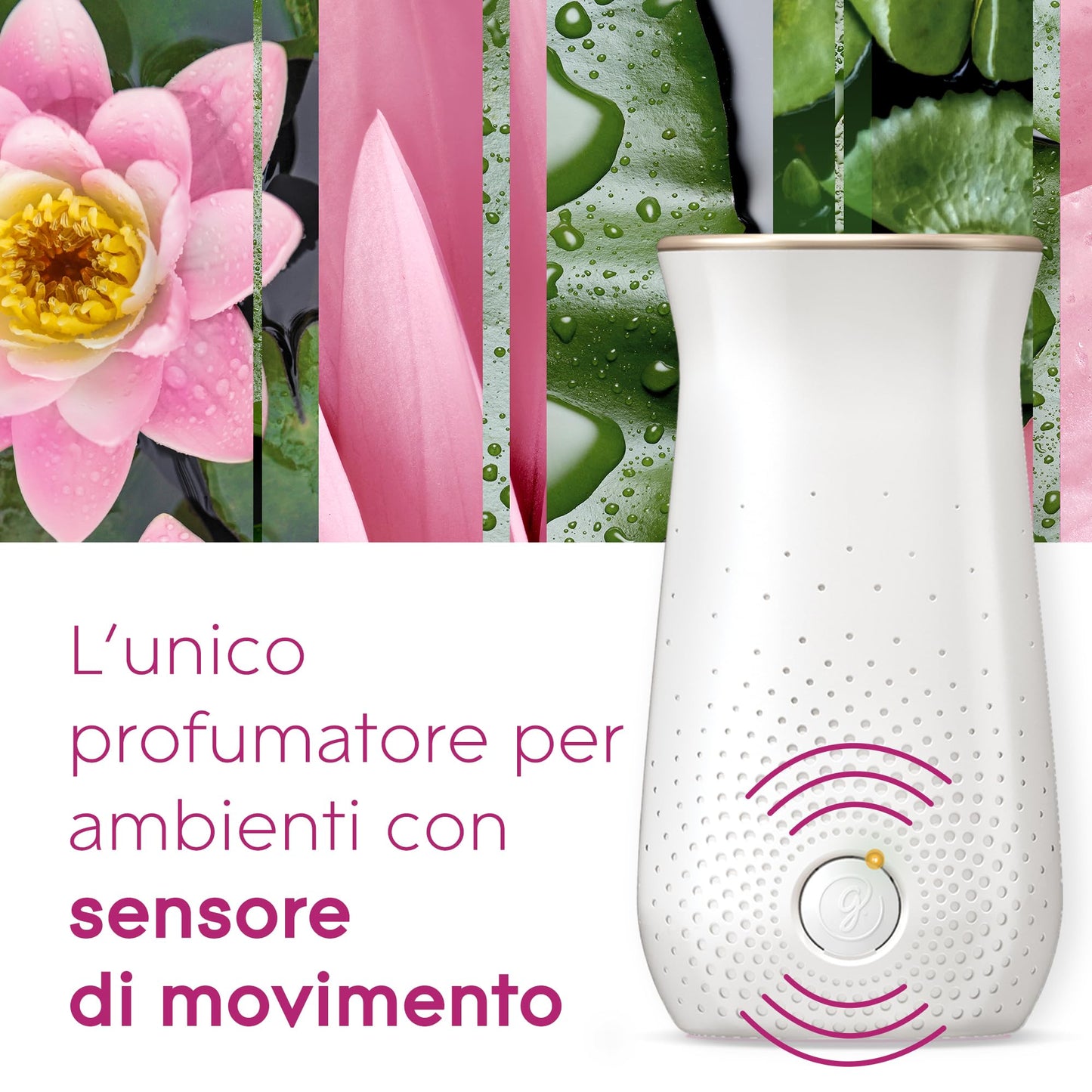 Glade Sense & Spray Profumatore per Ambienti con Olii Essenziali e Sensore smart di Movimento, Fragranza Relaxing Zen, 4 Diffusori e 4 Ricariche, 8 Pile AA