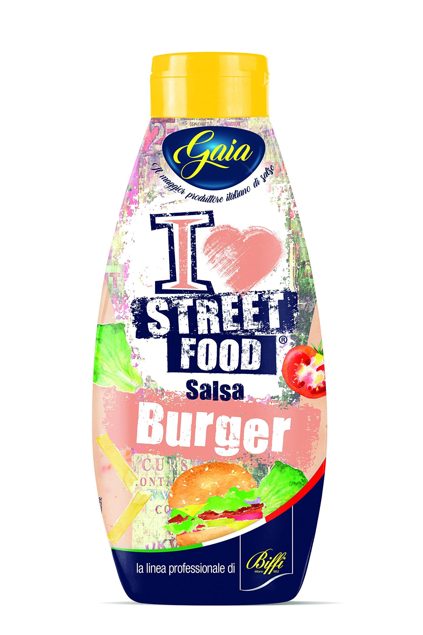 Gaia - I Love Street Food - Salsa Burger - Flacone Squeeze - Pacco da 6 x 800 g
