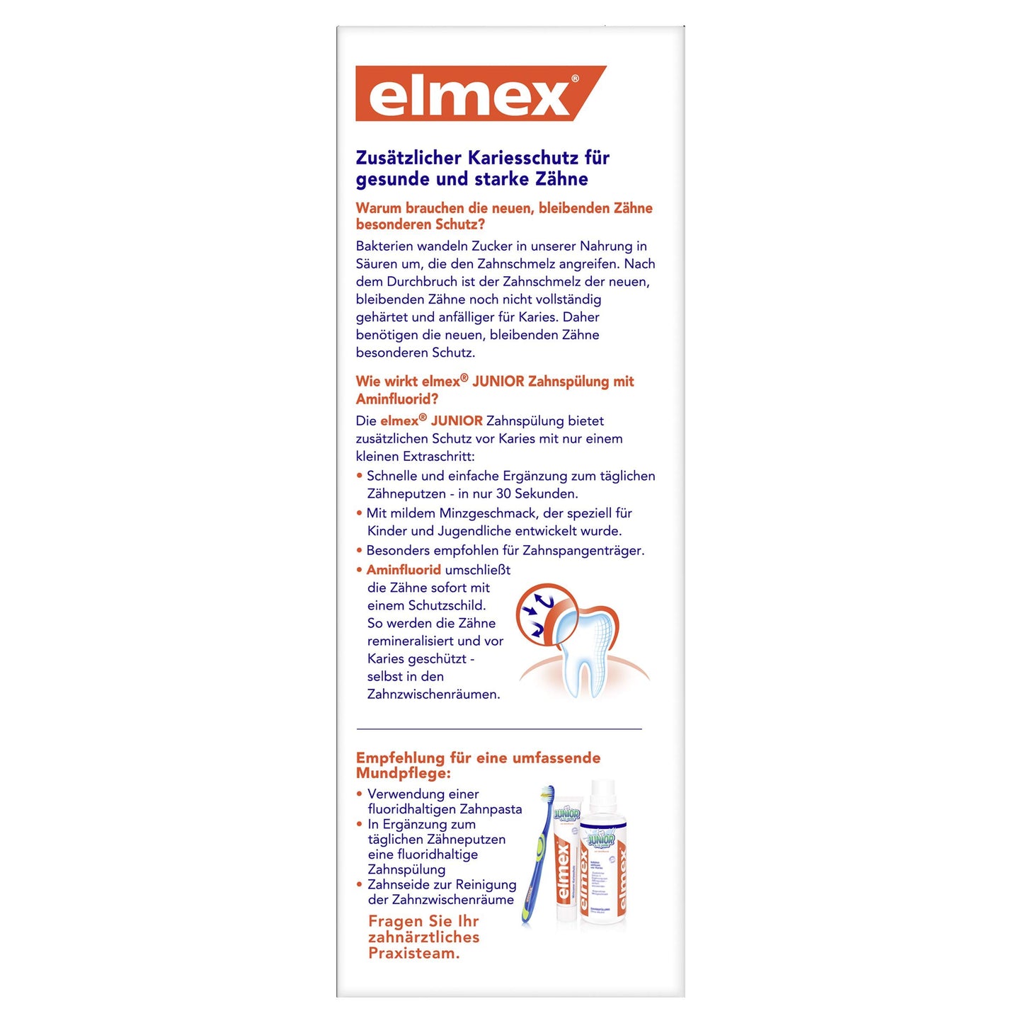elmex JUNIOR - Lavaggio dentale, 6-12 anni, confezione da 3 (3 x 400 ml)