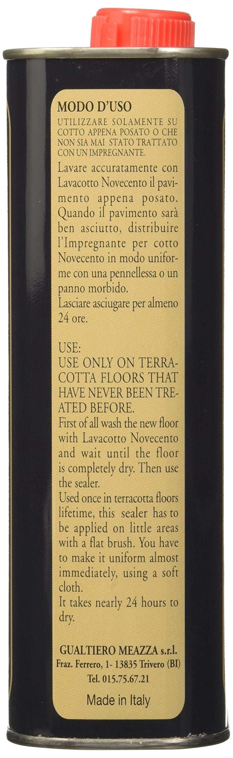 Cera Novecento K905 Impregnante Cotto, Arancione Non Tingente, 1 litro