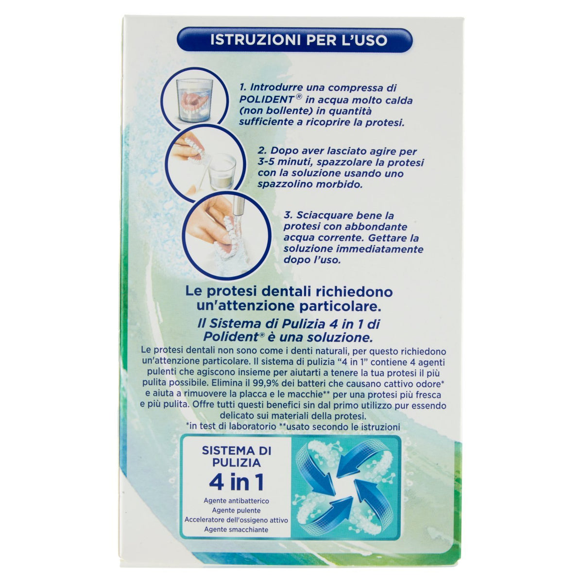 Polident Pulitore per Protesi, Tripla Freschezza - 36 Compresse