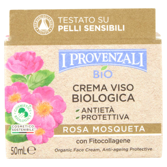 I PROVENZALI CREMA VISO BIOLOGICA ANTIETÀ 50ML.ALL'OLIO DI ROSA MASQUETA