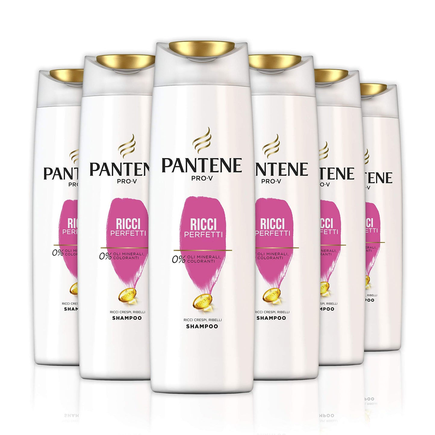 Pantene Pro-V Shampoo Ricci Perfetti, con Nutrienti, Pacco da 6 x 250 ml