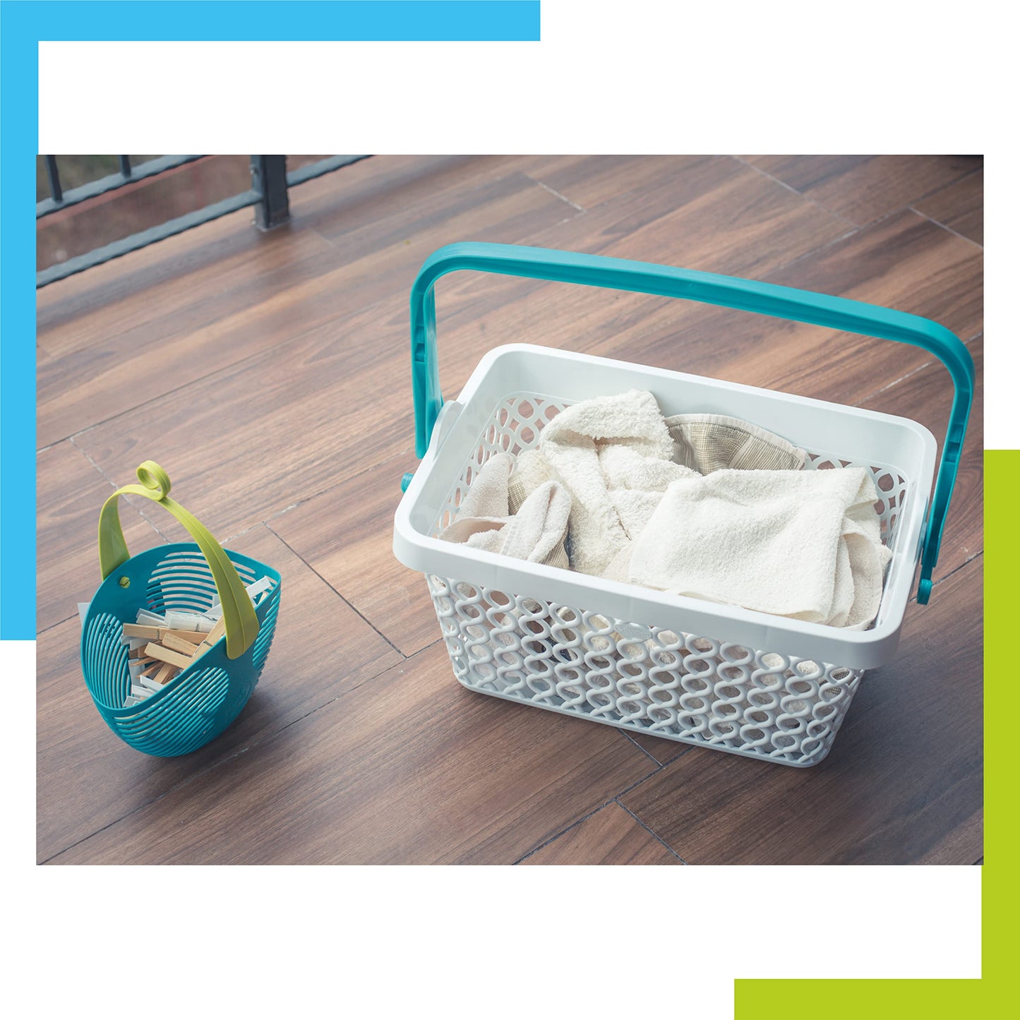 Ecoplast, Cesto Porta Mollette Bucato, Pratico e Comodo, Multiuso, Dotato di Gancio, Ideale da Appendere, Capiente e Resistente, Colore Arancione, Made in Italy