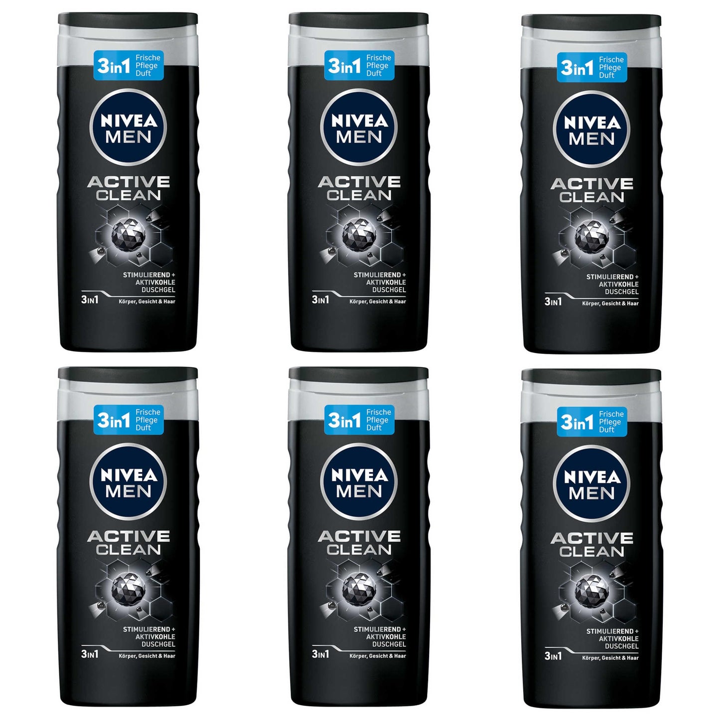 6 X DOCCIA Shampoo gel NIVEA MEN Active Clean UOMO offerta in stock