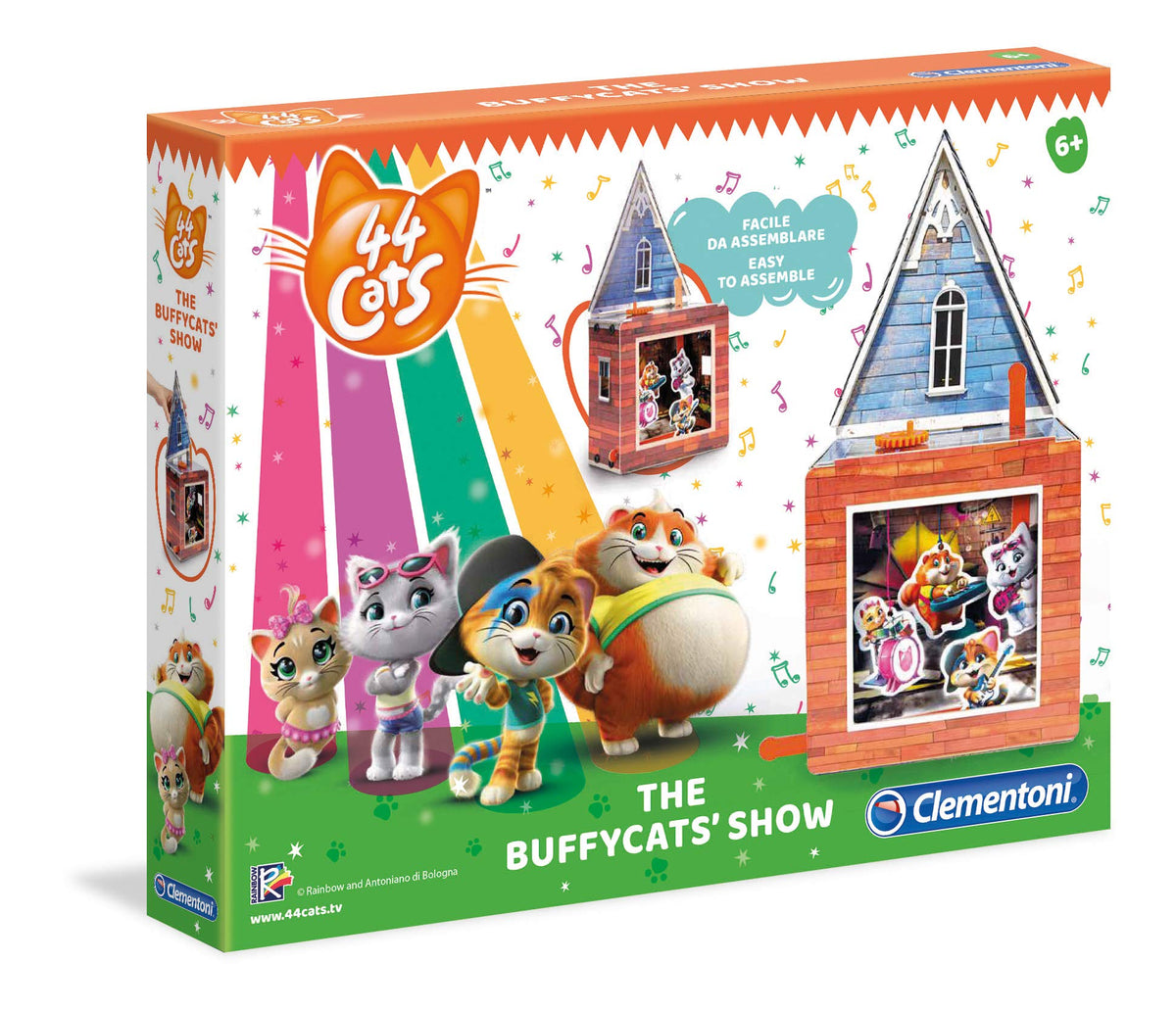 Clementoni - 18574-44 Gatti - Il Garage dei Gattini - Made in Italy - Playset Carta e Cartone con Personaggi 44 Gatti - Gioco Creativo per Bambini dai 5 Anni, Multicolore