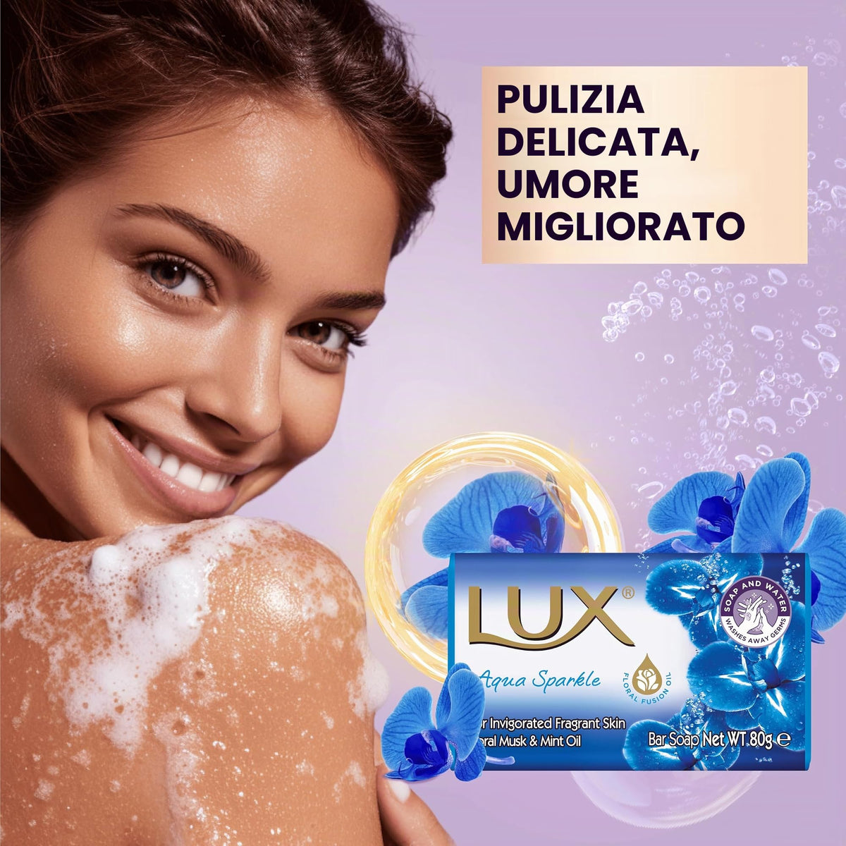 Lux Blue Aqua Sparkle Saponette 80 g x 12