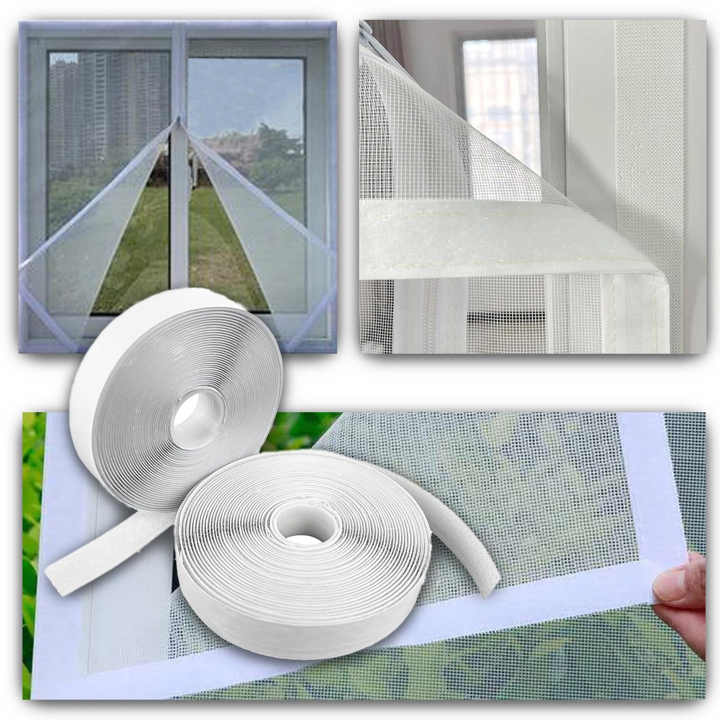 CG94 - Nastro Biadesivo per Zanzariere - 10 mm x 6.6 mt - Colore Bianco