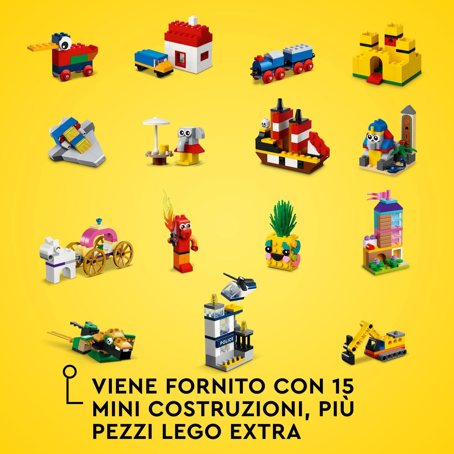 LEGO 11021 Classic 90 Anni di Gioco, Scatola con Mattoncini Colorati per 15 Mini Costruzioni di Modelli Iconici come un Treno Giocattolo, Giochi per Bambini dai 5 Anni