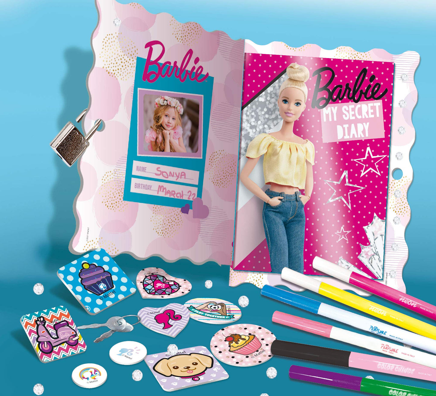 Lisciani Giochi- Barbie My Secret Diary Gioco Creativo, Multicolore, 86030