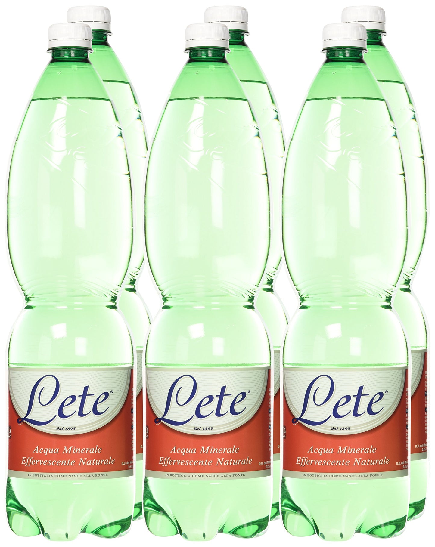 Lete, Acqua Minerale Effervescente Naturale - 6 Bottiglie da 1.5 Litri
