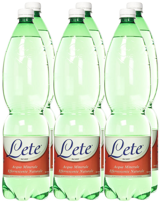 Lete, Acqua Minerale Effervescente Naturale - 6 Bottiglie da 1.5 Litri