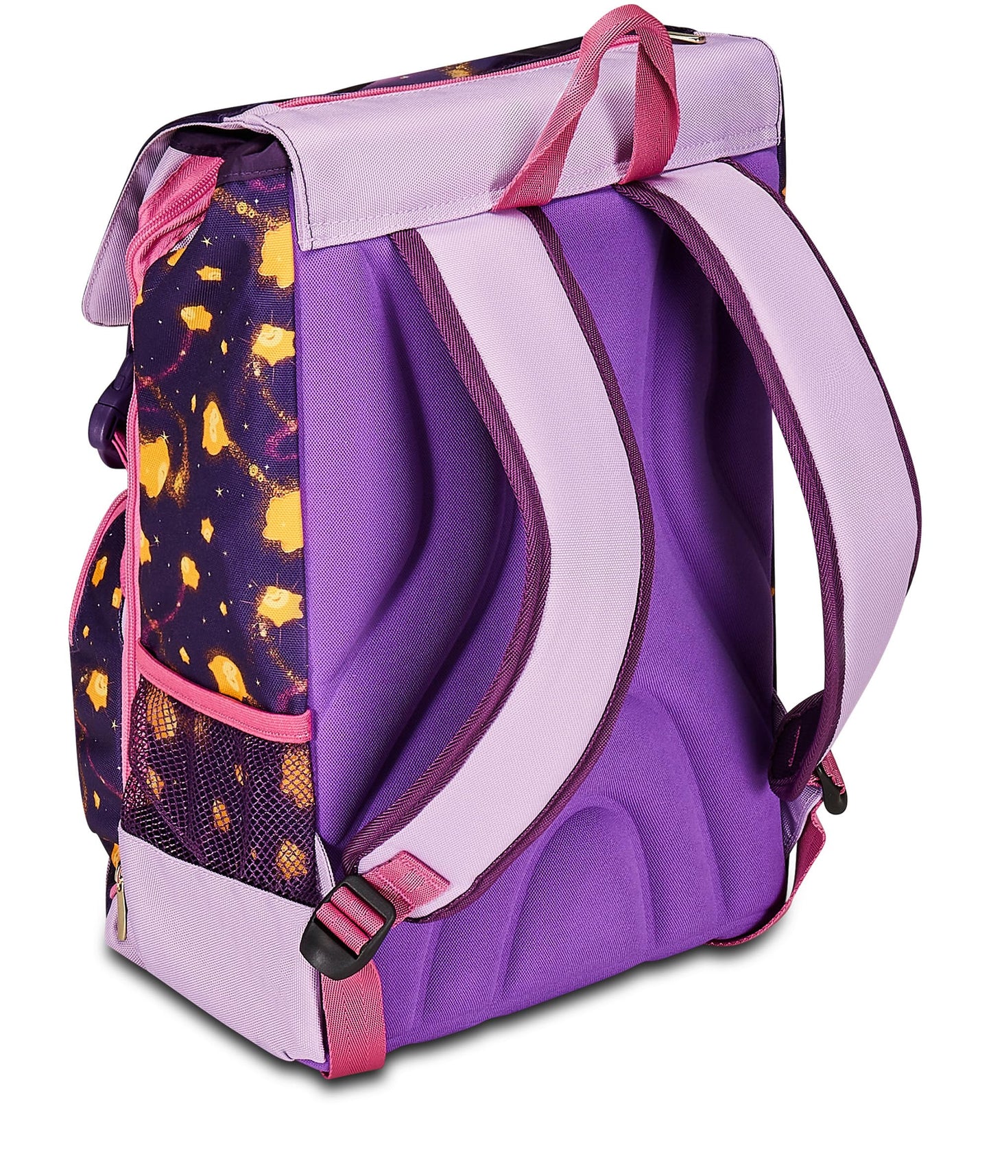 Seven Zaino Scuola Estensibile DISNEY - WISH STRONG HEART, BRIGHT SPIRIT, Lilla - Zaino Doppio Scomparto Sdoppiabile Tramite Zip e Con Tasca Porta Borraccia, Zaino Bambina - Principesse Disney