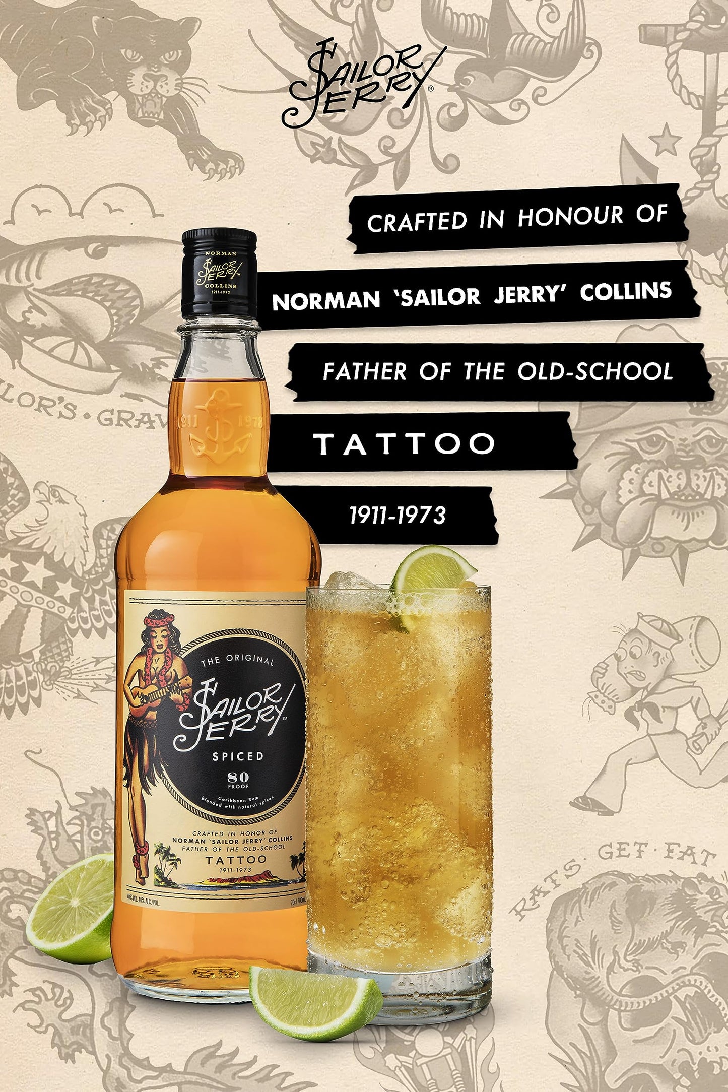 Sailor Jerry Rum, 70cl