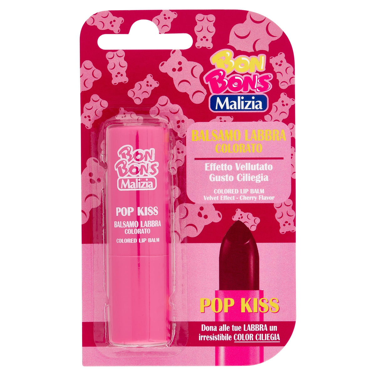 Malizia Bon Bons Balsamo Labbra Colorato Pop Kiss 3,5 mL