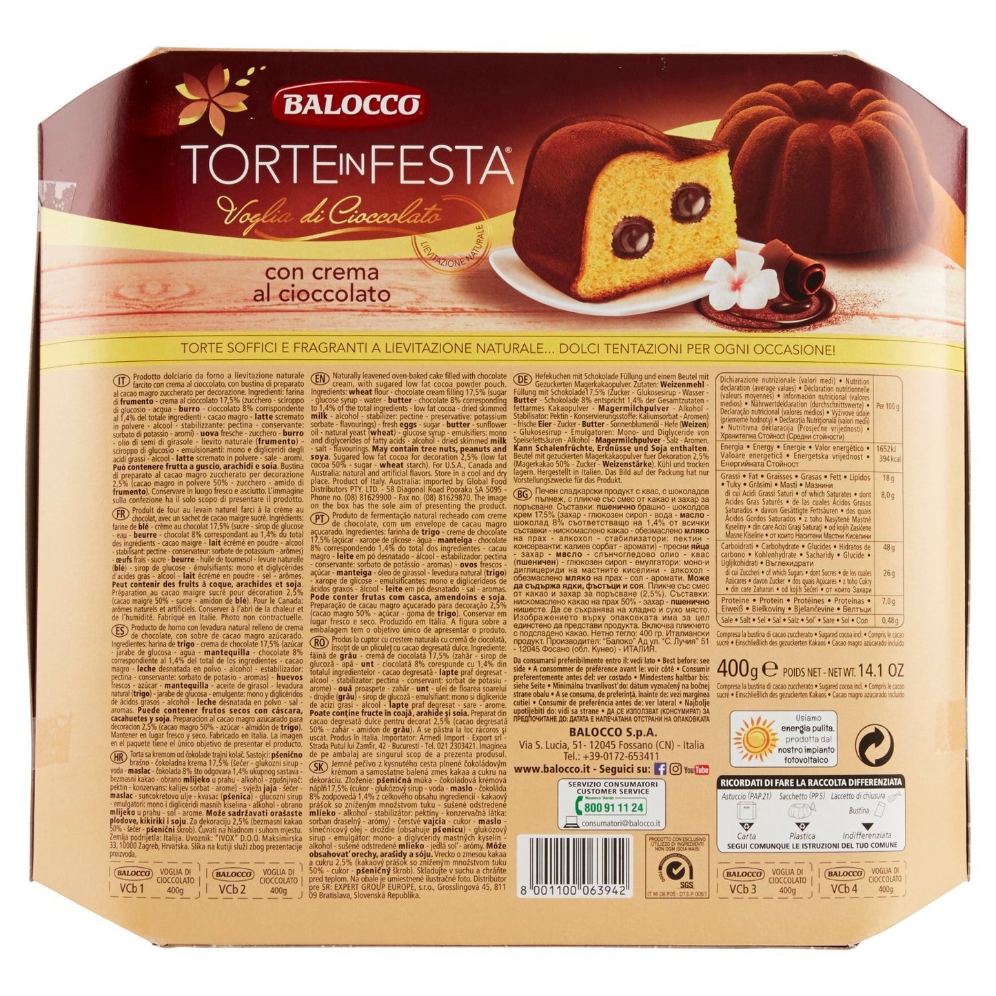 Balocco Torte in Festa Cioccolato, 400g