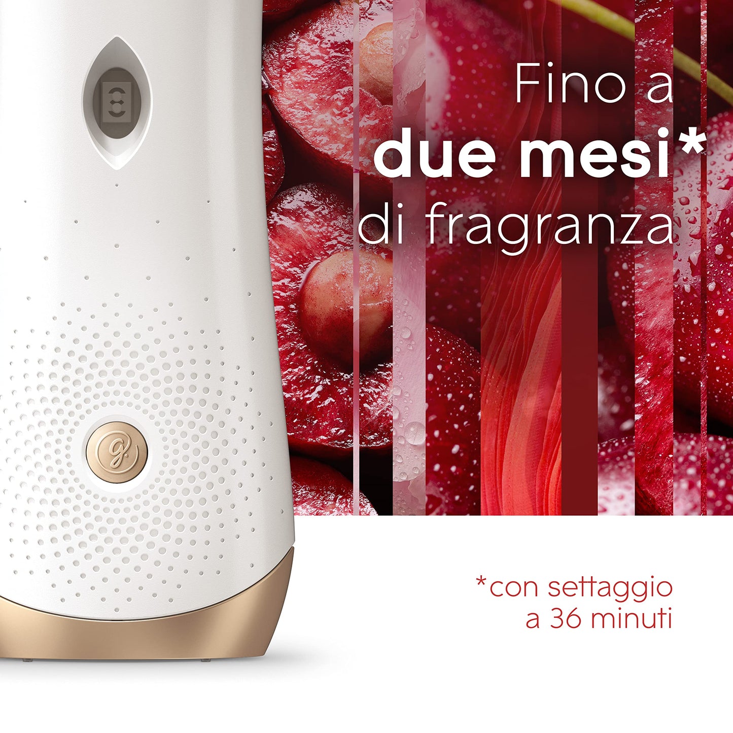 Glade Automatic Spray Ricarica, Profumatore per Ambienti, Fragranza Luscious Cherry & Peony, 1 Ricarica da 269 ml