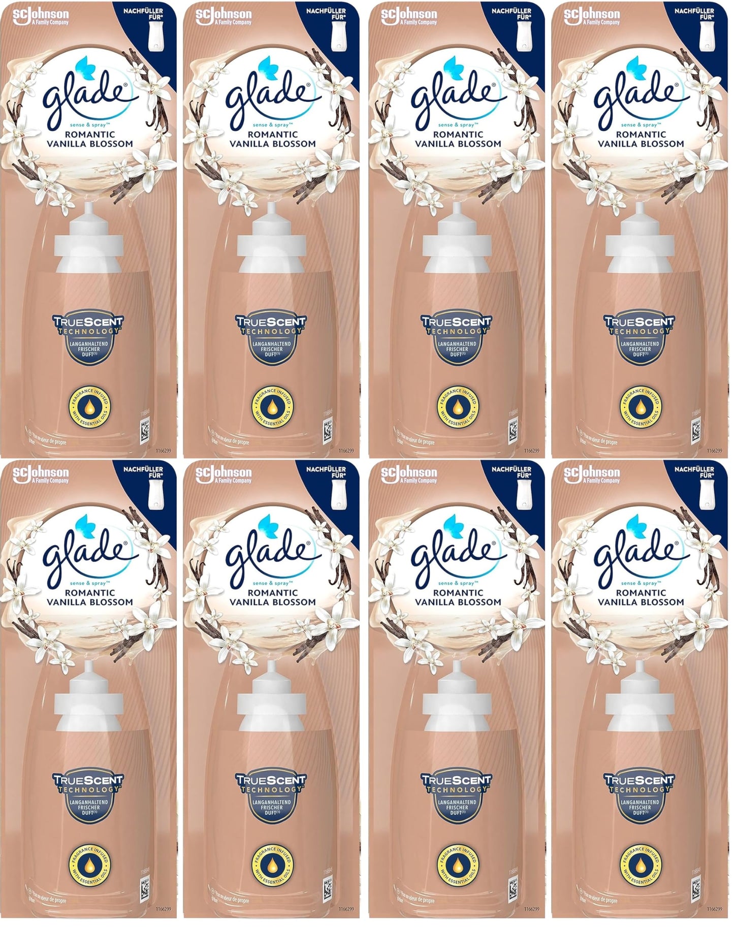 8 ricariche glade Sense and Spray da 18 ml – Romantic Vanilla Blossom