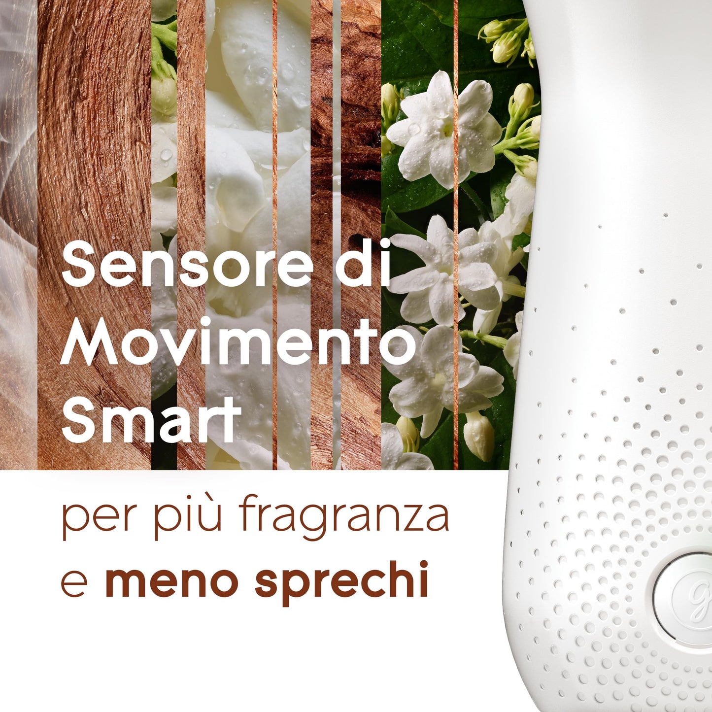 Glade Sense & Spray Profumatore per Ambienti con Oli Essenziali, Fragranza Sensual Sandalwood e Jasmine, Confezione da 3 Ricariche da 18 ml