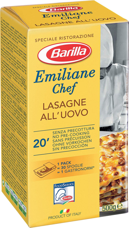 Barilla Emiliane Chef Lasagne all'Uovo – Confezione da 6 (6 x 500 g)