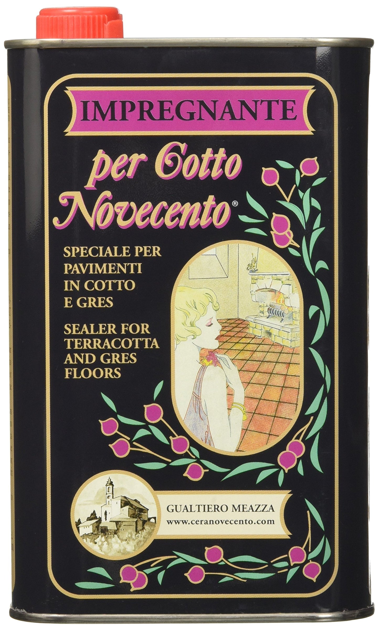 Cera Novecento K905 Impregnante Cotto, Arancione Non Tingente, 1 litro