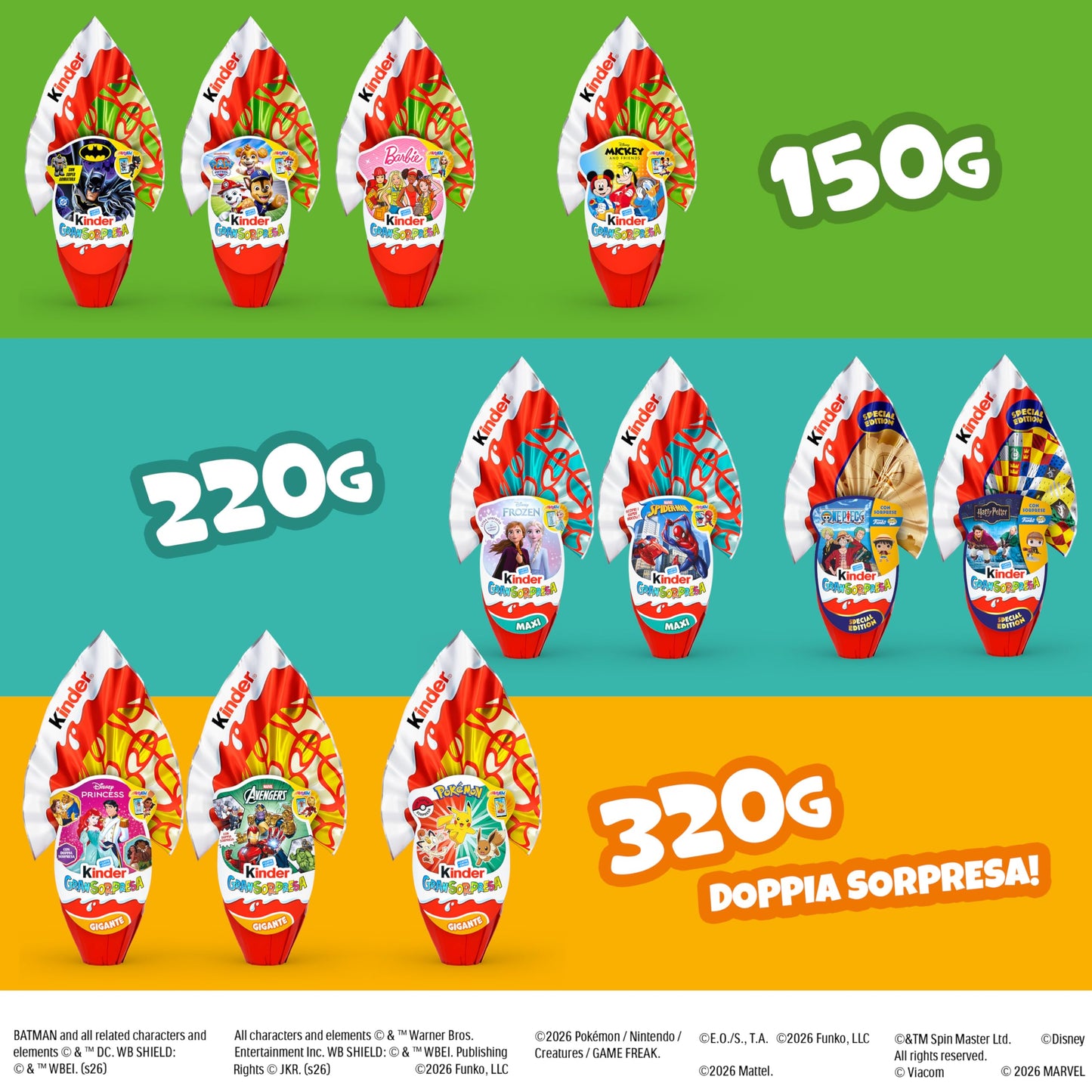 Kinder GranSorpresa Maxi Barbie - Uovo di Pasqua Kinder 2025, Finissimo Cioccolato al Latte con Sorpresa Barbie, Idea Regalo Pasqua, 150 Grammi