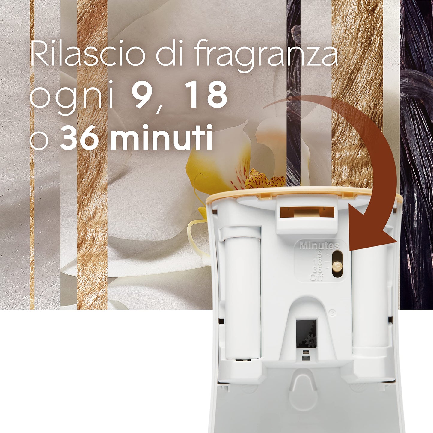 Glade Automatic Spray Ricarica, Profumatore per Ambienti, Fragranza Romantic Vanilla Blossom, Formato Scorta da 4 Ricariche da 269 ml