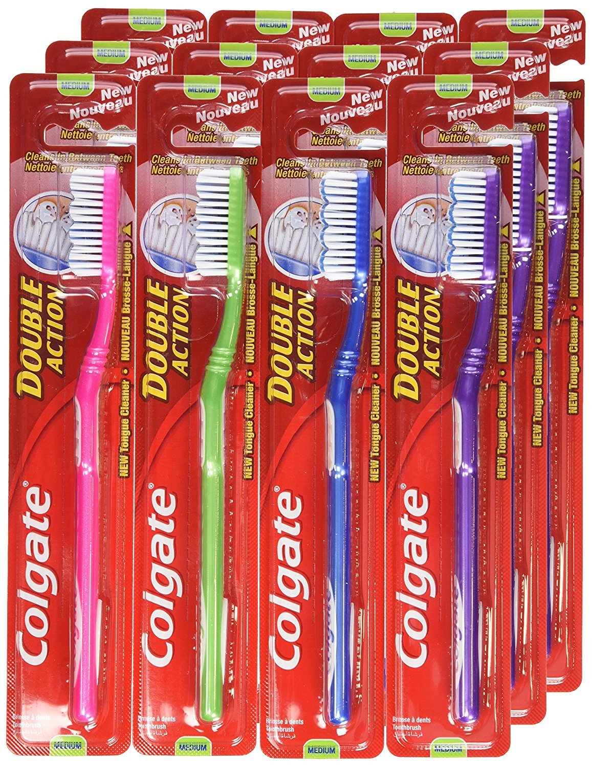 Colgate 1 x Spazzolino da denti a doppia azione medio multicolore