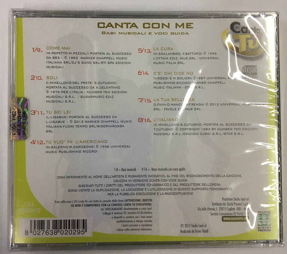 Canta Tu CD - Grandi Successi Italiani - Canta con me