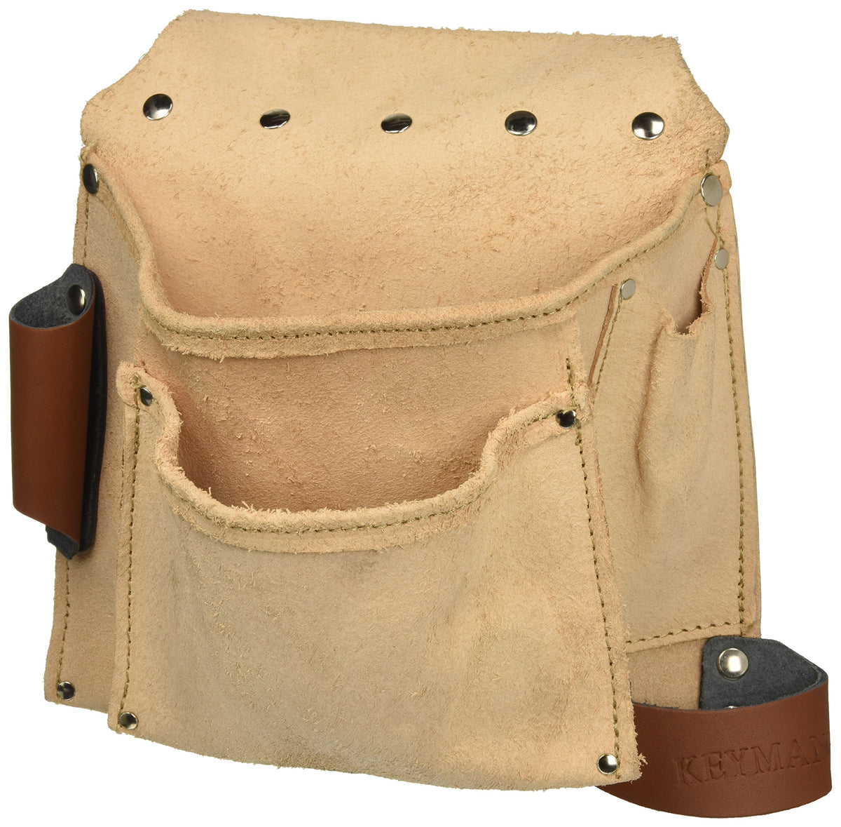 Borsa Carpentiere Crosta Tre Tasche, Con Portamartello, Portatenaglia E Portametro.
