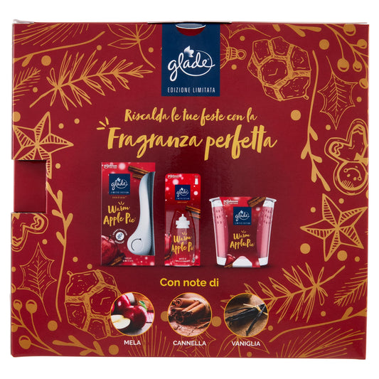 Glade Cofanetto Regalo Warm Apple Pie (Candela, Diffusore Sense & Spray e 2 ricariche), Idea Regalo Natale