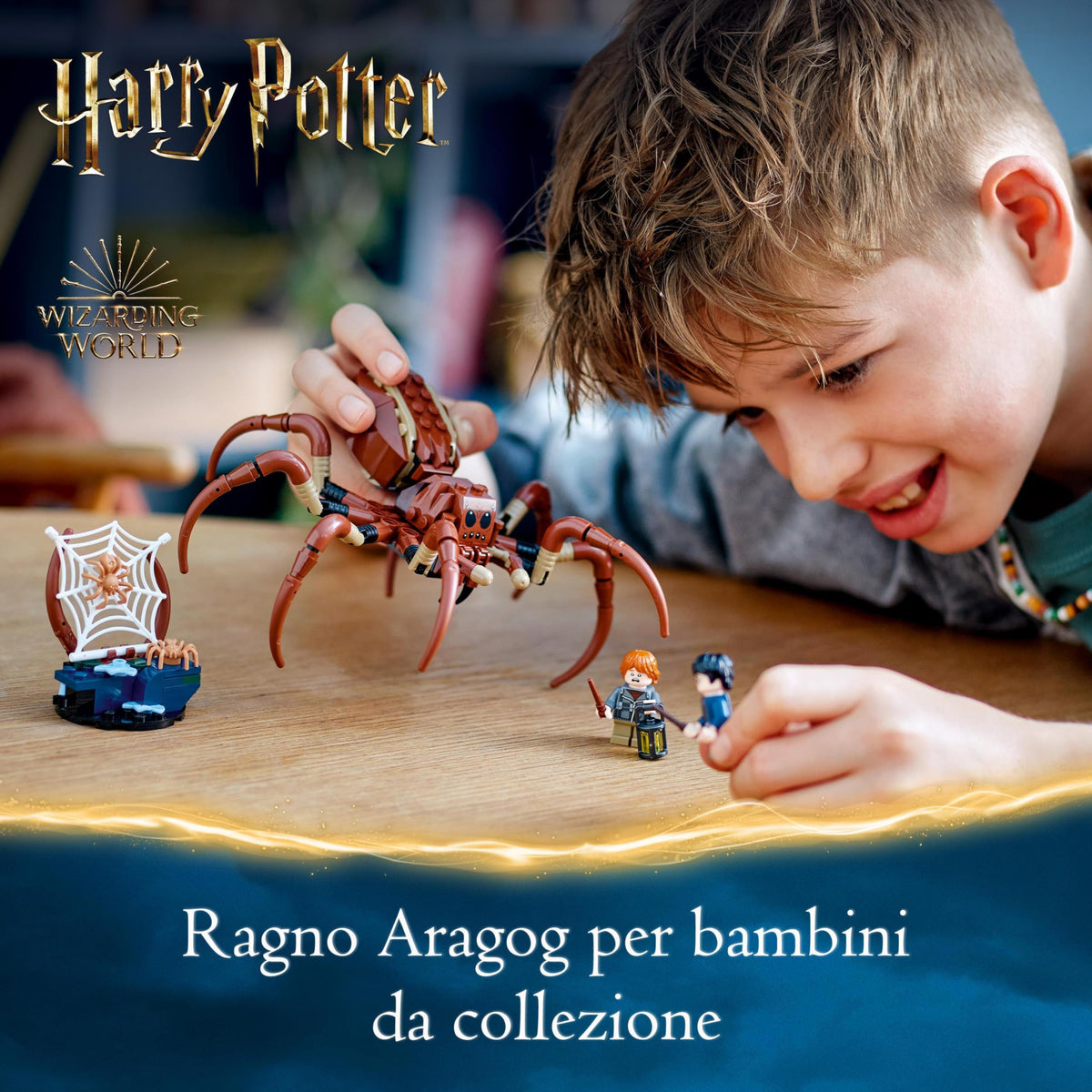 LEGO Harry Potter Aragog nella Foresta Proibita, Grande Ragno Giocattolo da Costruire con Parti Snodabili, Giochi di Magia per Bambini e Bambine da 7 Anni in su con 2 Minifigure e Accessori 76434