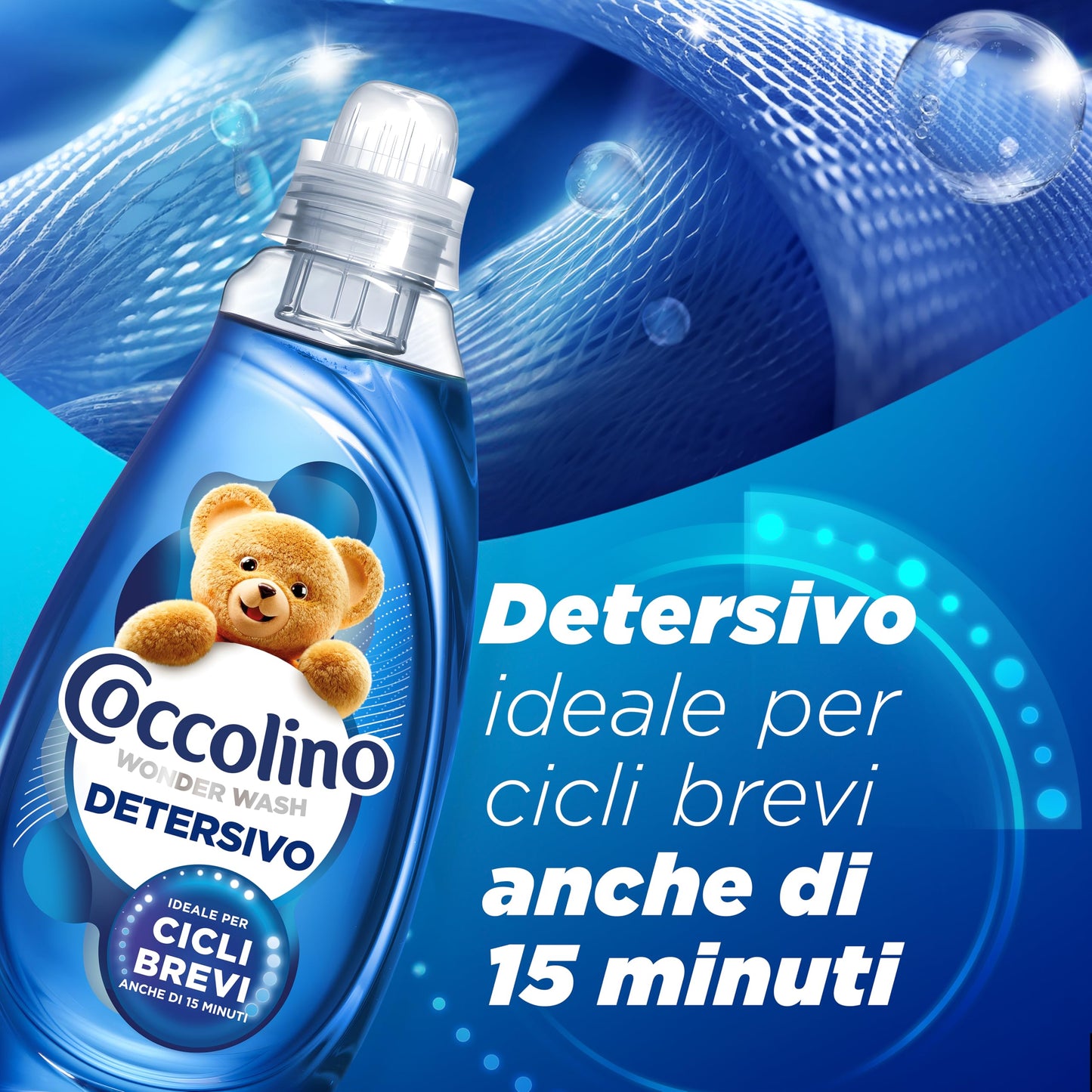 Coccolino Wonder Wash, Detersivo Lavatrice Liquido, Odor Protection, Efficace nei Cicli Brevi da 15 Minuti, Anche a Freddo, con Agenti Anti Odore, Pulizia Profonda, 37 Lavaggi, 1480 ml